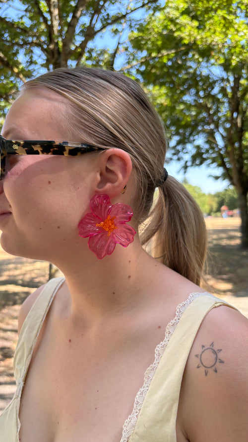 Boucles d’oreilles Hibiscus
